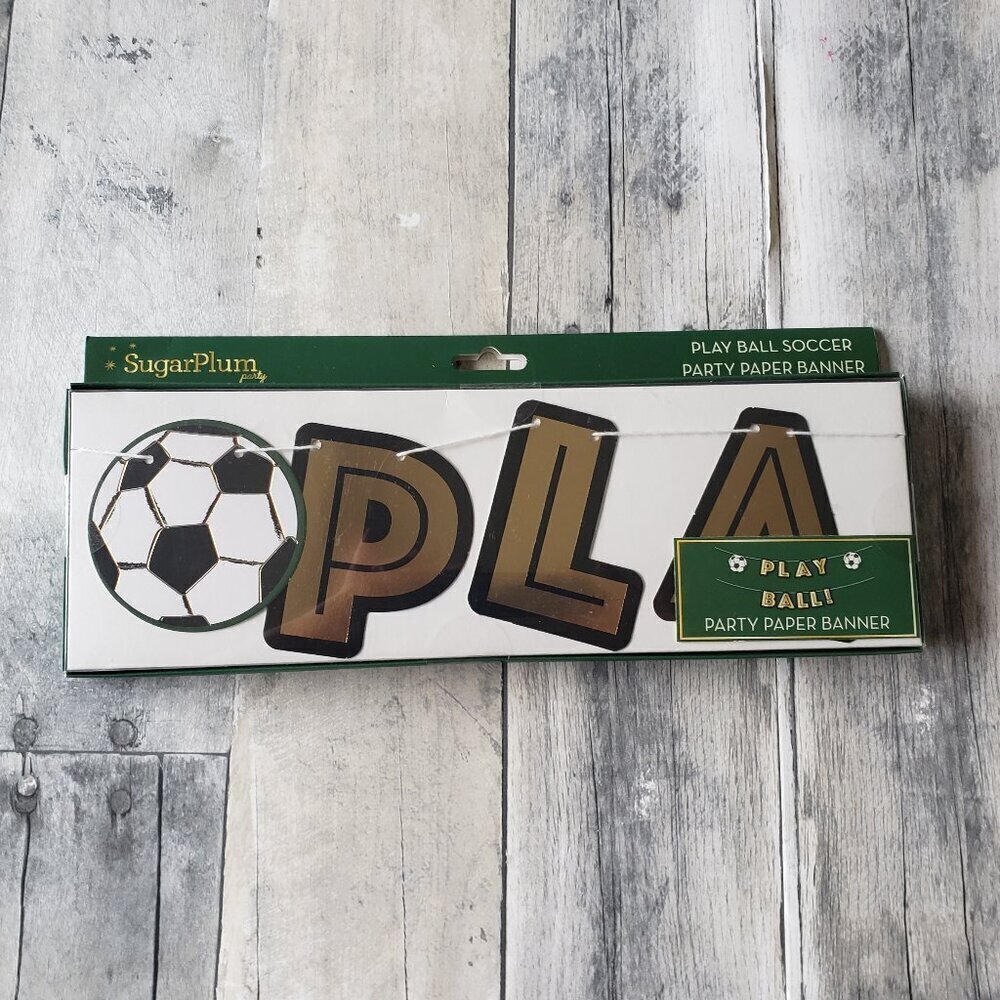 NWT - Play Ball Soccer Party Paper Banner Soccer - 6 ft.